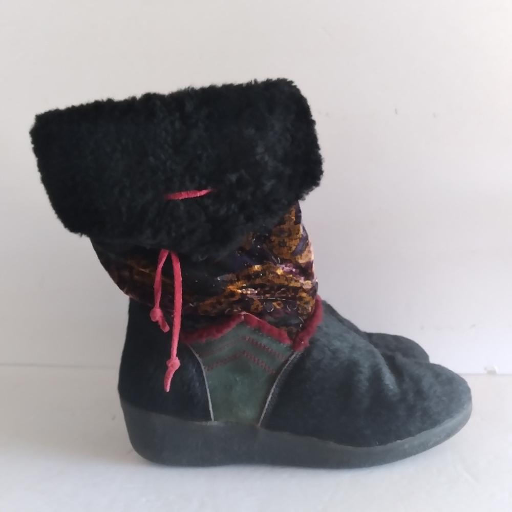 Tecnica calf hair wedge boots